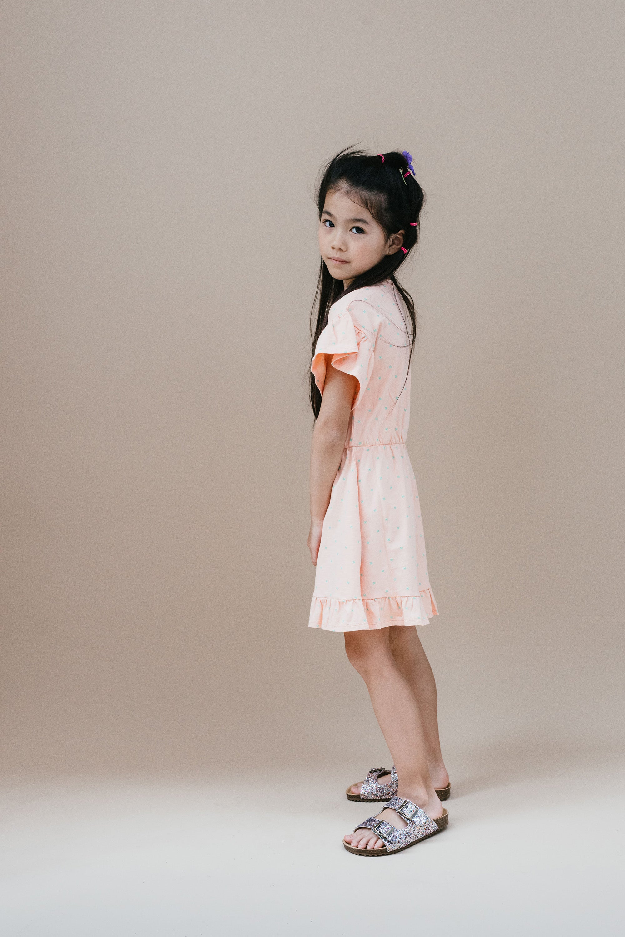 Ruffle Dress | Mini Stars AOP