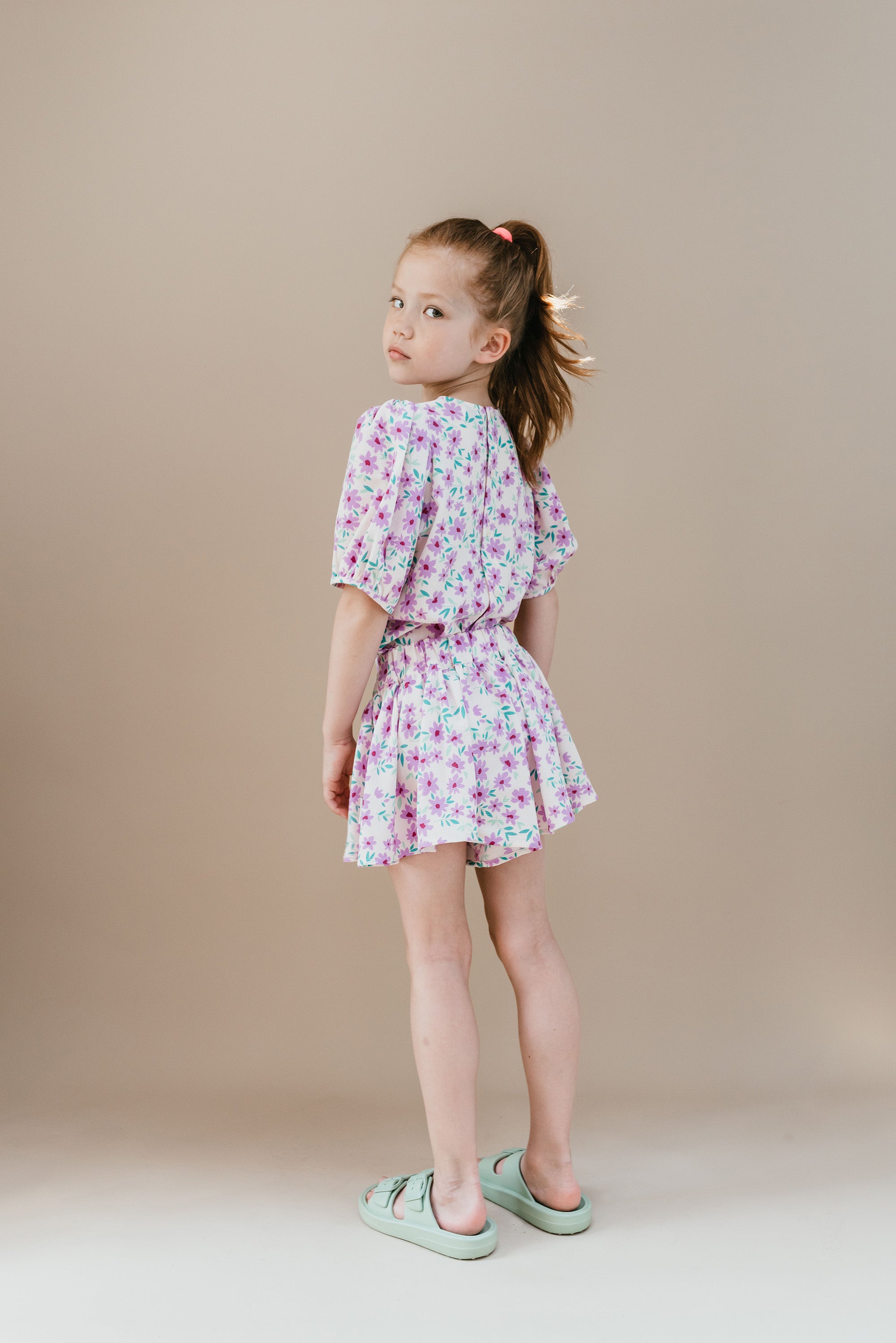 Romantic Shorts | Purple Flowers