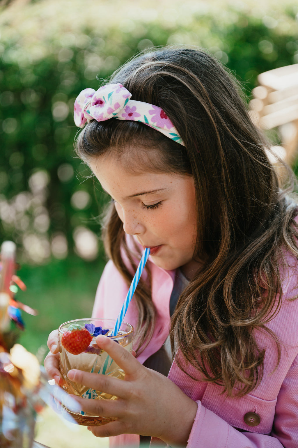 Bow Headband | Purple Flowers