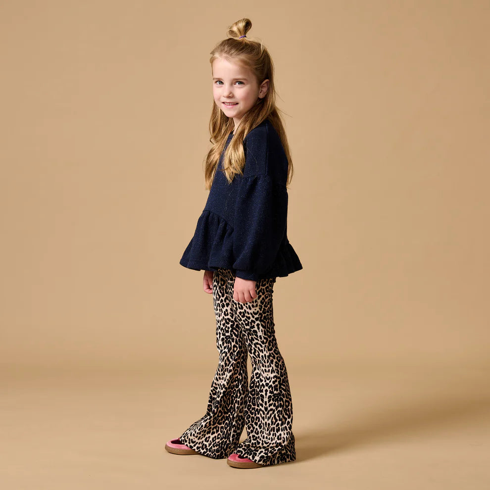 Ruffle Sweater | Blue Lurex