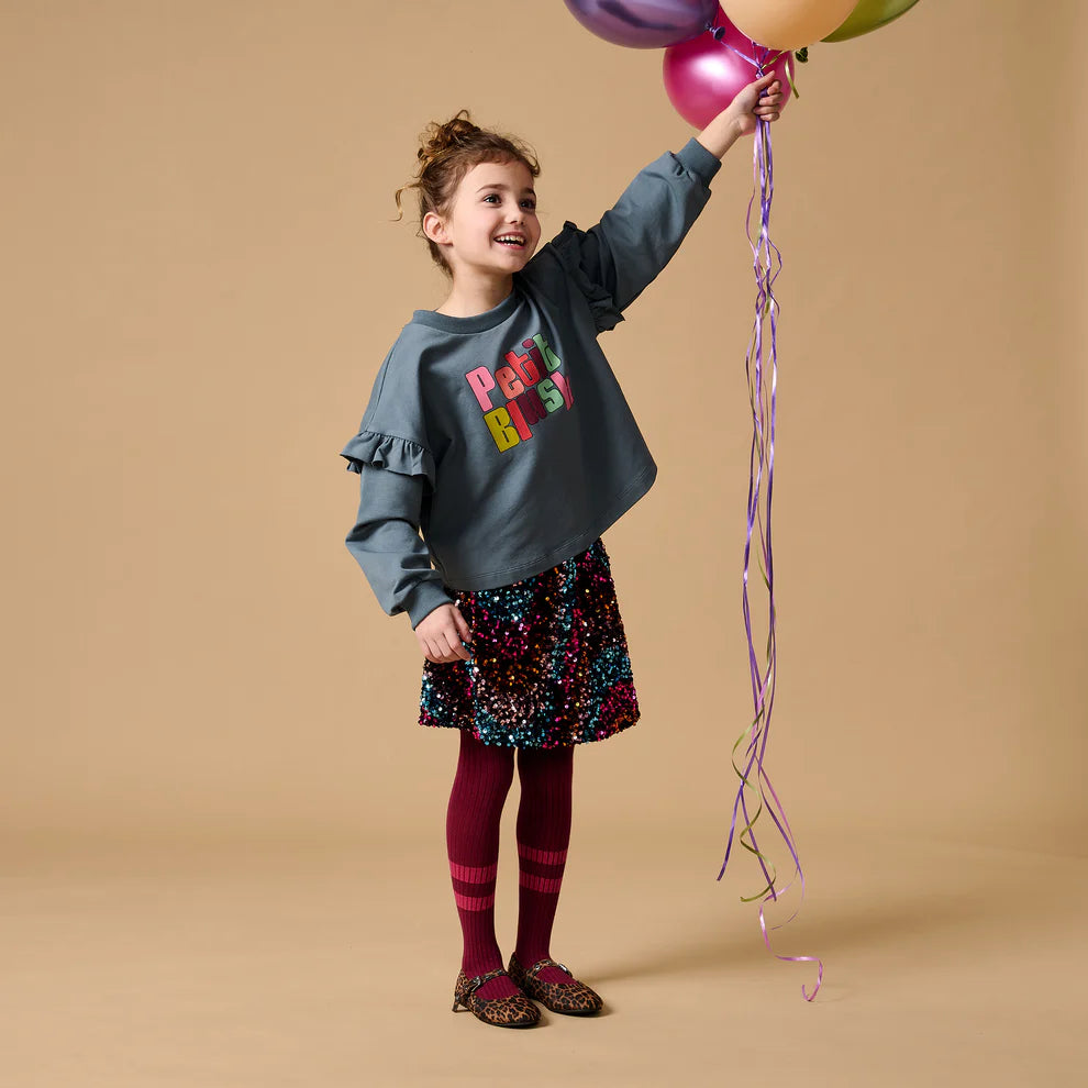 June Ruffle Sweater | Stormy Weather