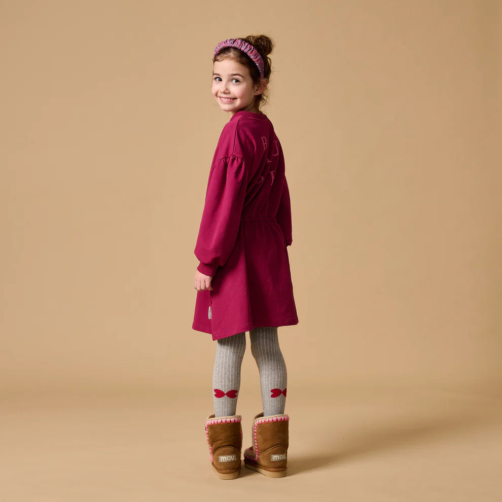 Tights Wing Hearts | Grey Melange