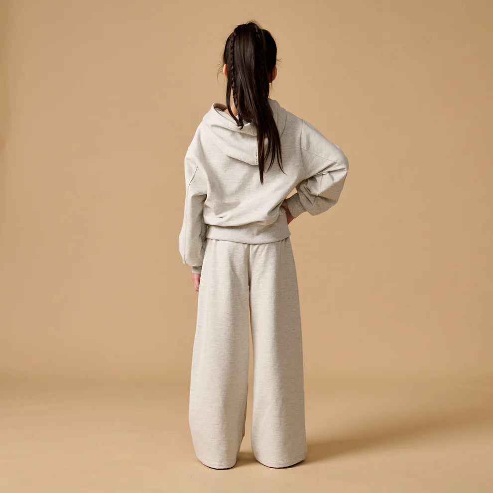 Wide Leg Jogger | Grey Melange