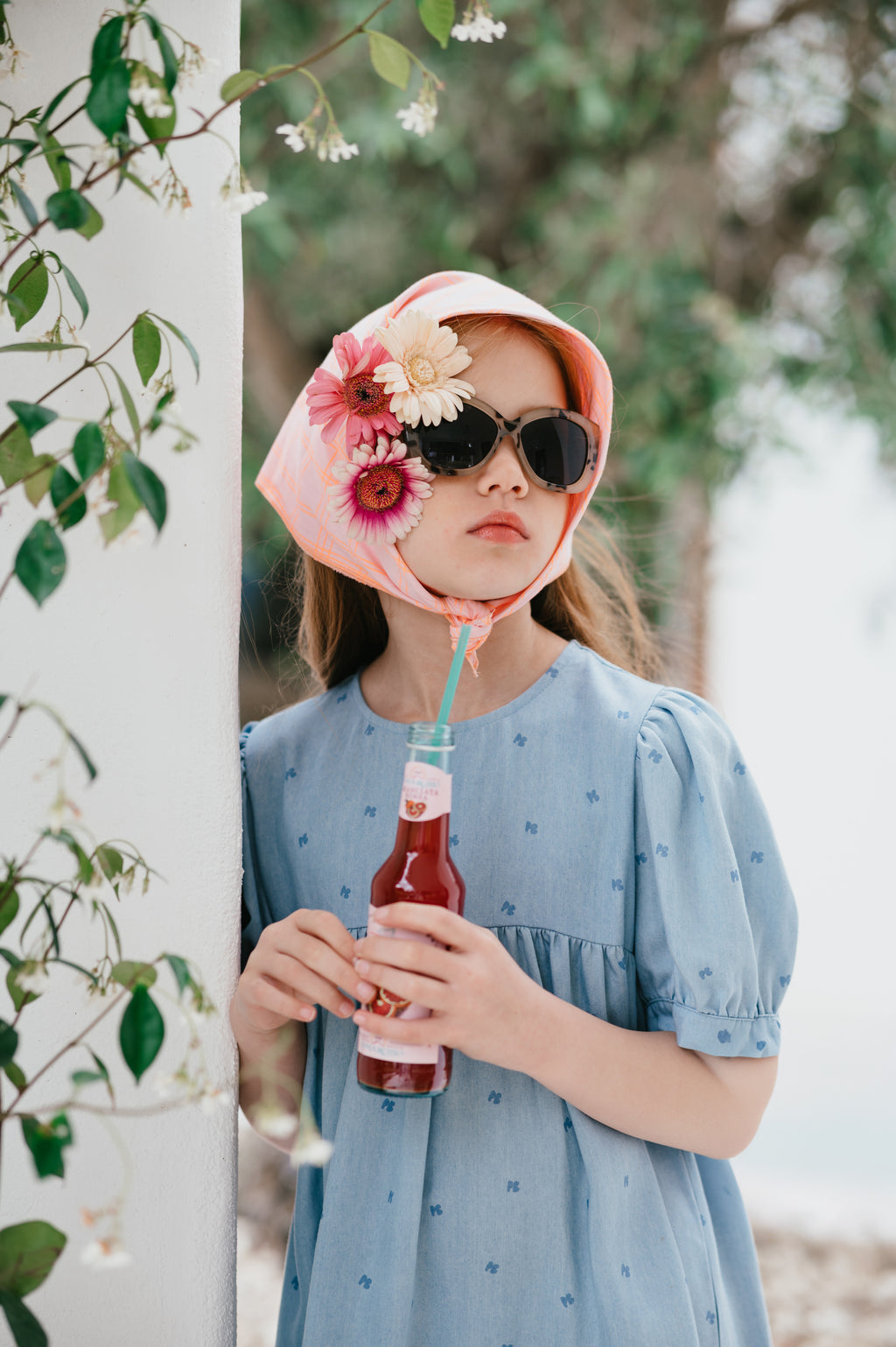 Puffärmelkleid | Jeansblau PB AOP