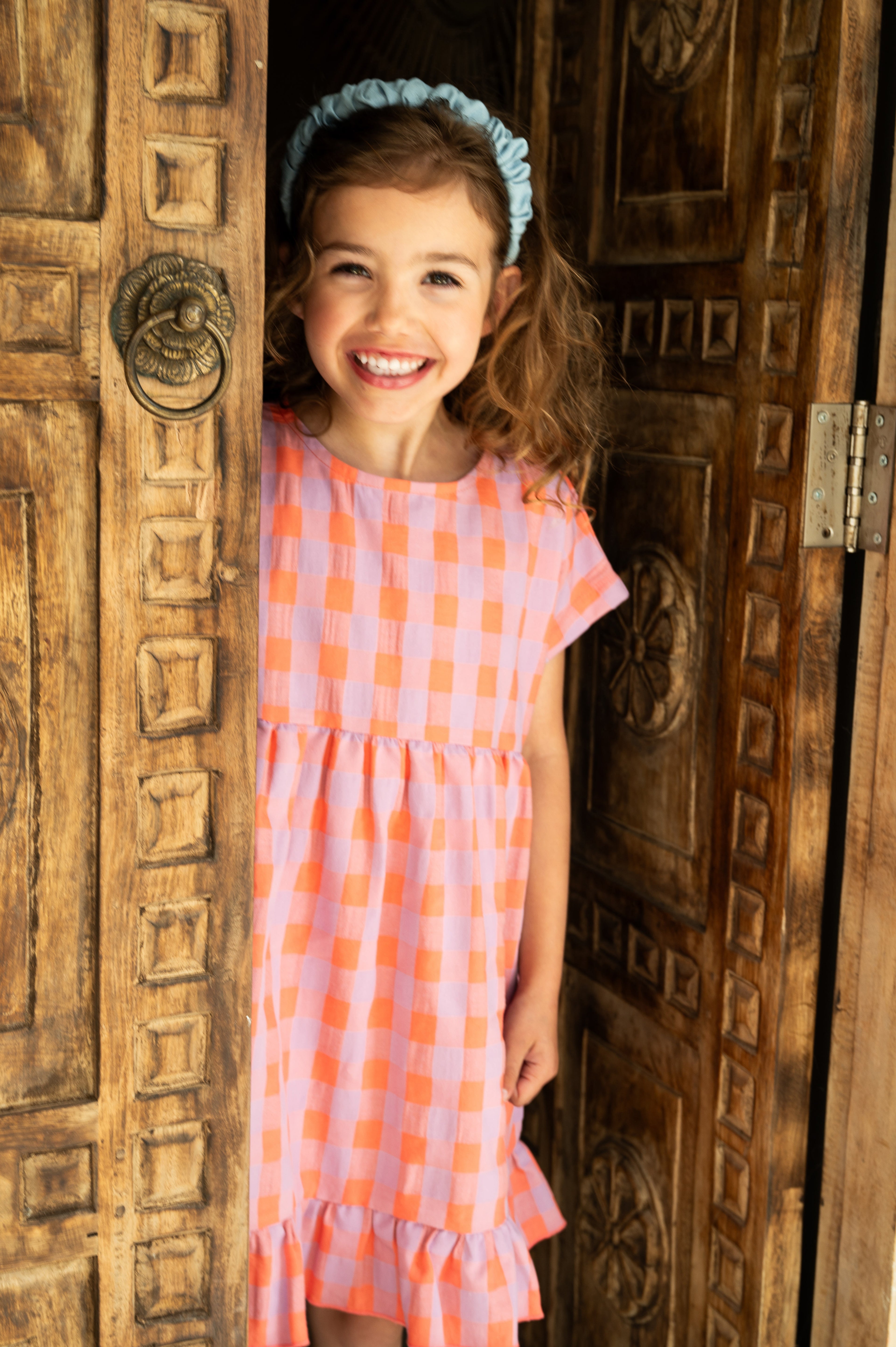 Julie Dress Check | Gamba/Hortensia