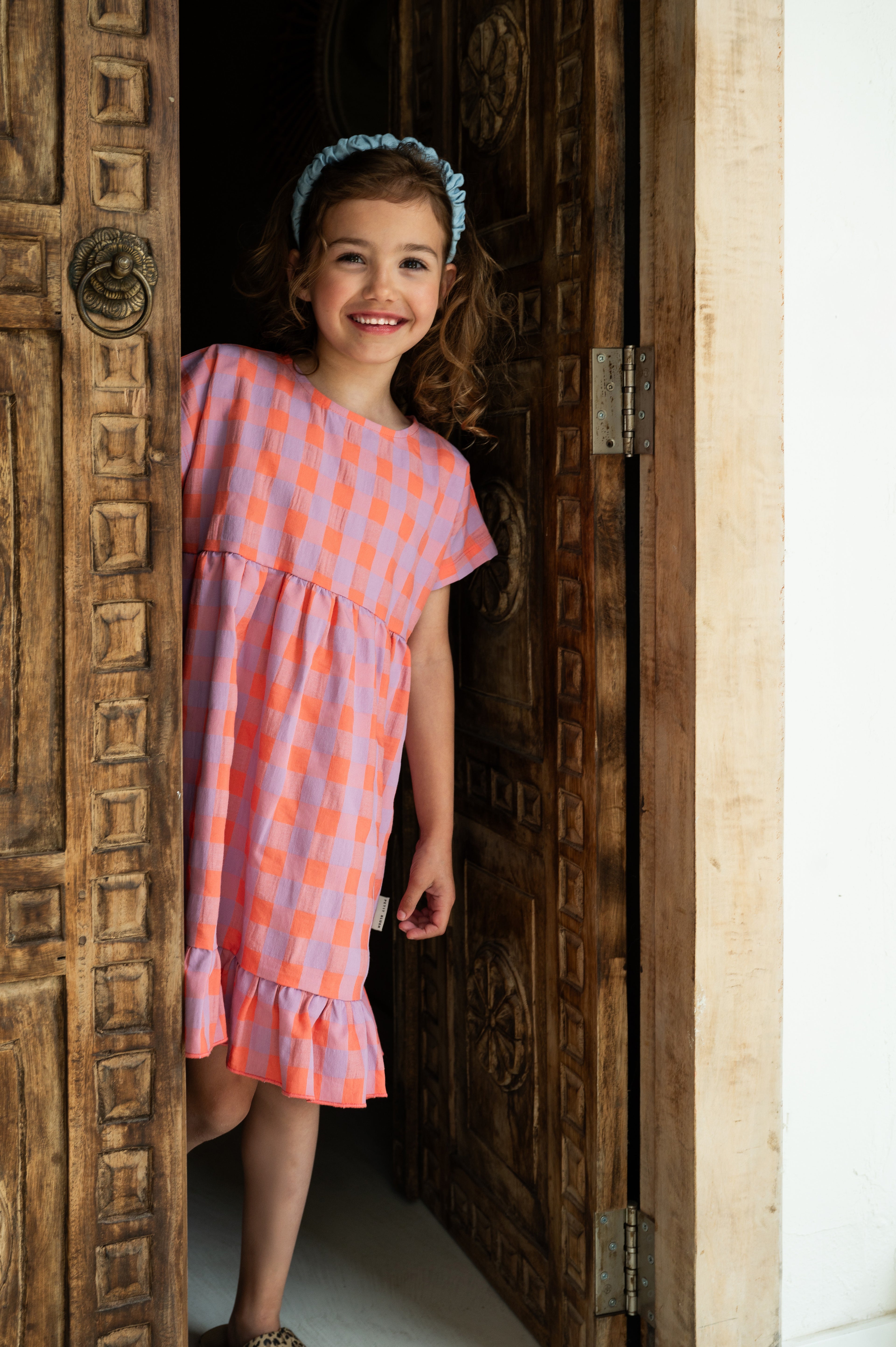 Julie Dress Check | Gamba/Hortensia