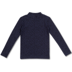 Rib Turtle Neck | Blue Leopard AOP
