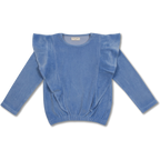 Ruffle Sweater Velour | Dreamy Blue
