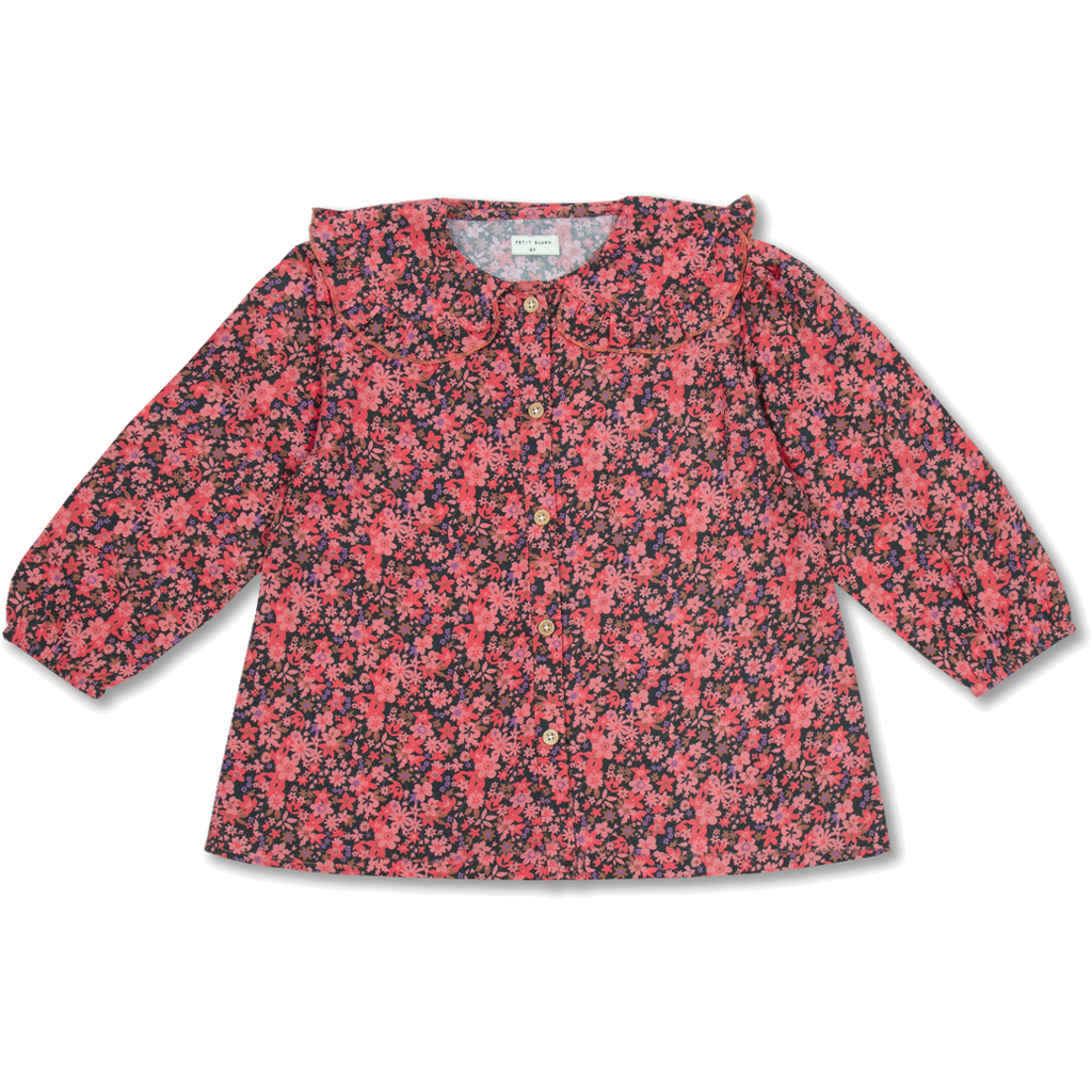 Bluse mit Rüschenkragen | Icon Flower AOP