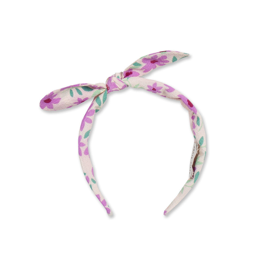 Bow Headband | Purple Flowers