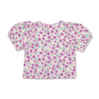 Balloon Sleeve Blouse | Purple Flowers