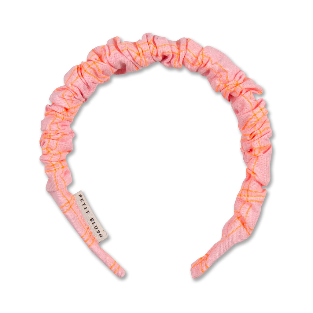 Smocked Headband | Pink / Neon Orange