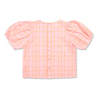Bluse mit Puffärmeln | Rosa/Neonorange