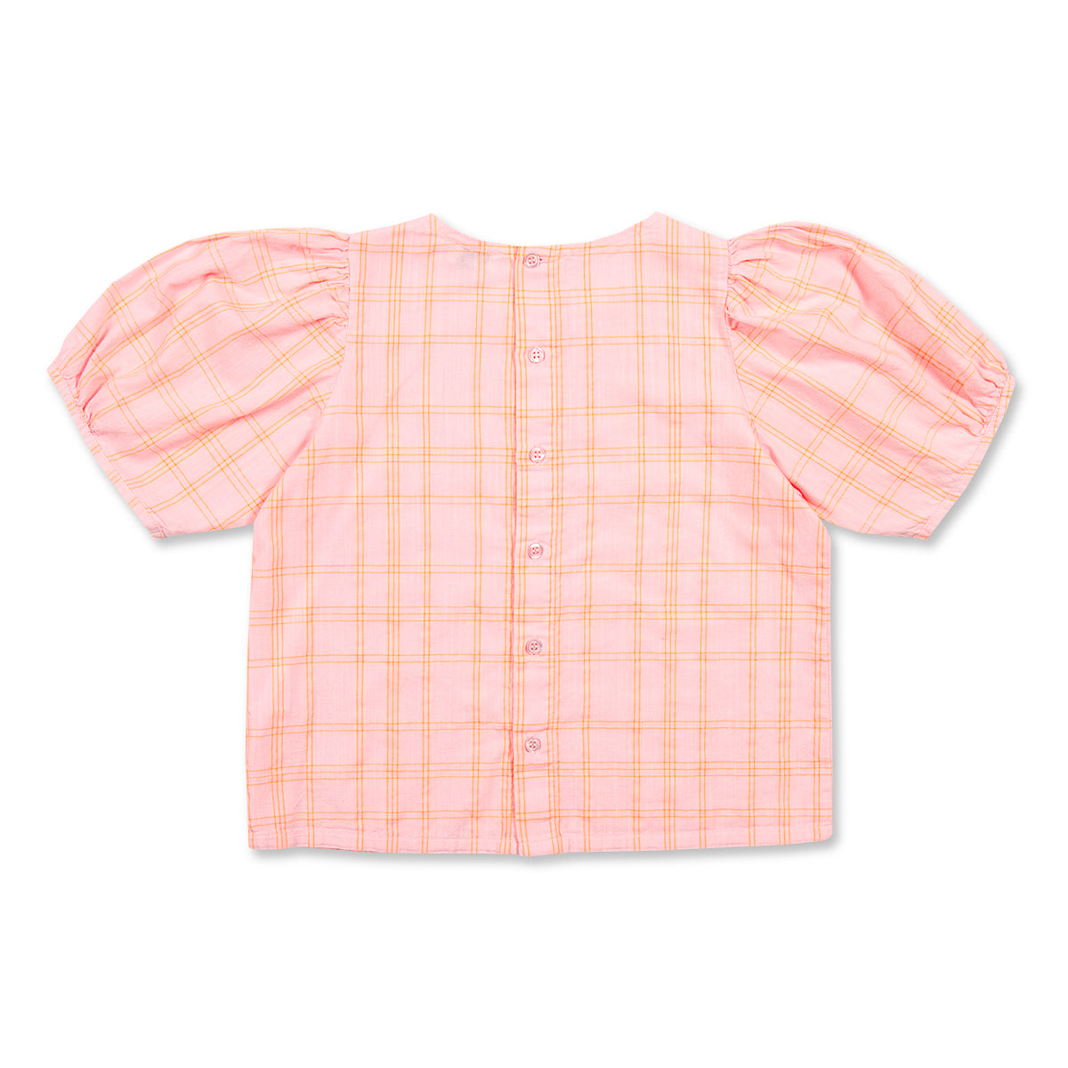 Puff Sleeve Blouse | Pink / Neon Orange