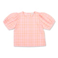 Puff Sleeve Blouse | Pink/Neon Orange