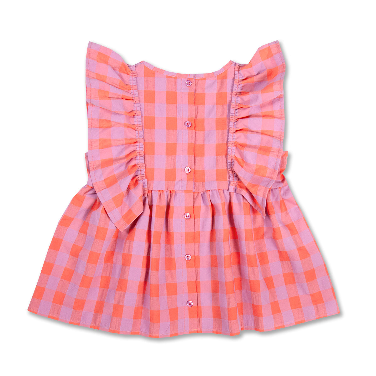 Ruffle Blouse Check | Gamba / Hydrangea
