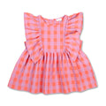 Ruffle Blouse Check | Gamba / Hydrangea