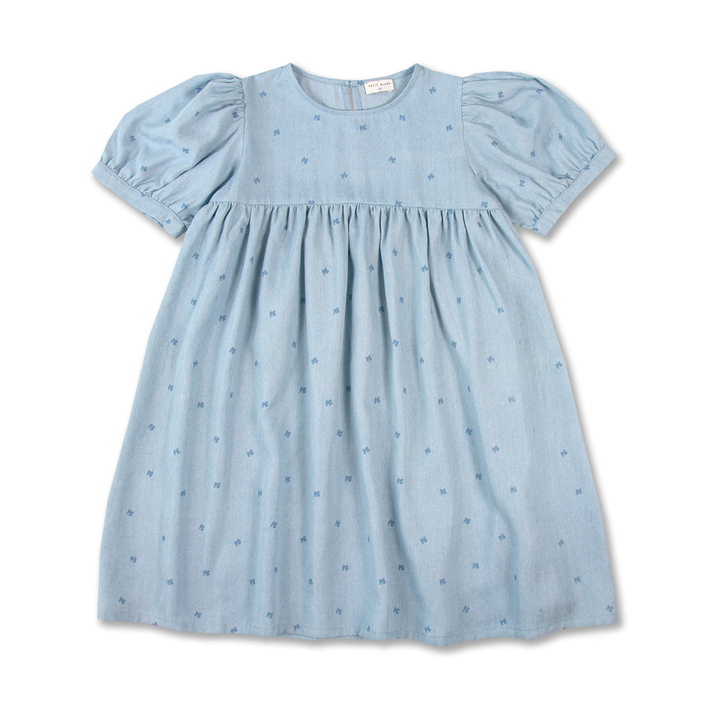 Puffärmelkleid | Jeansblau PB AOP