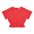 Blouse Elastic Waist | Check Red