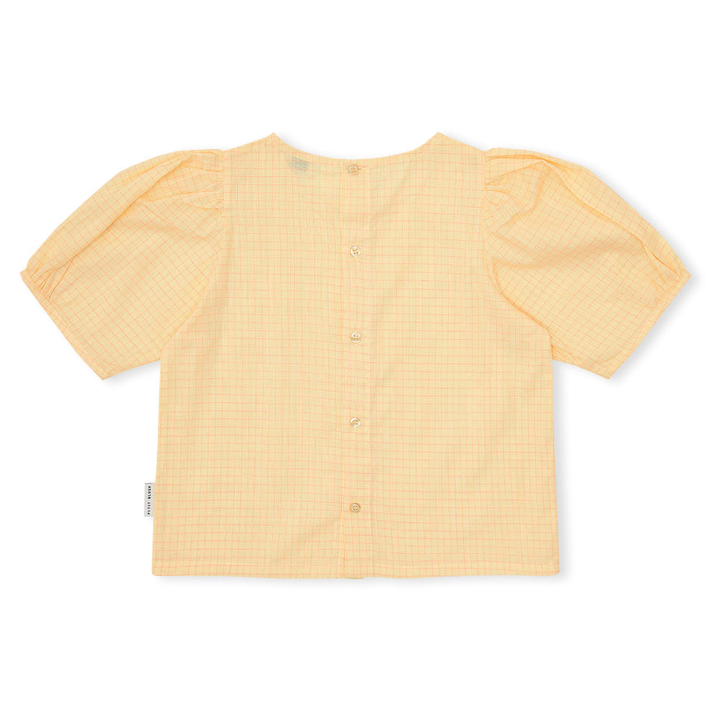 Puff Sleeve Blouse | Check Butter Yellow