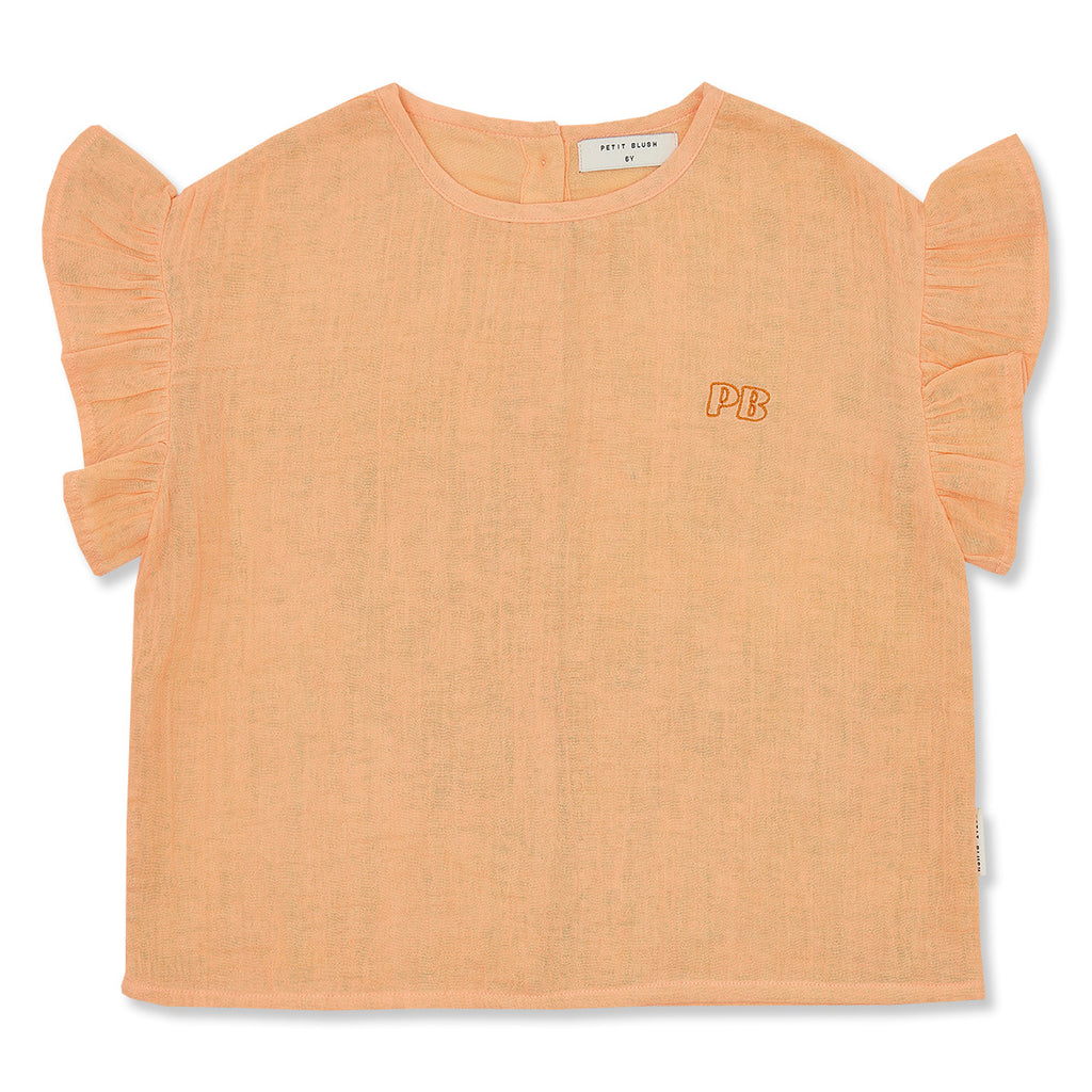 Loua Frill Blouse | Peach Cobbler