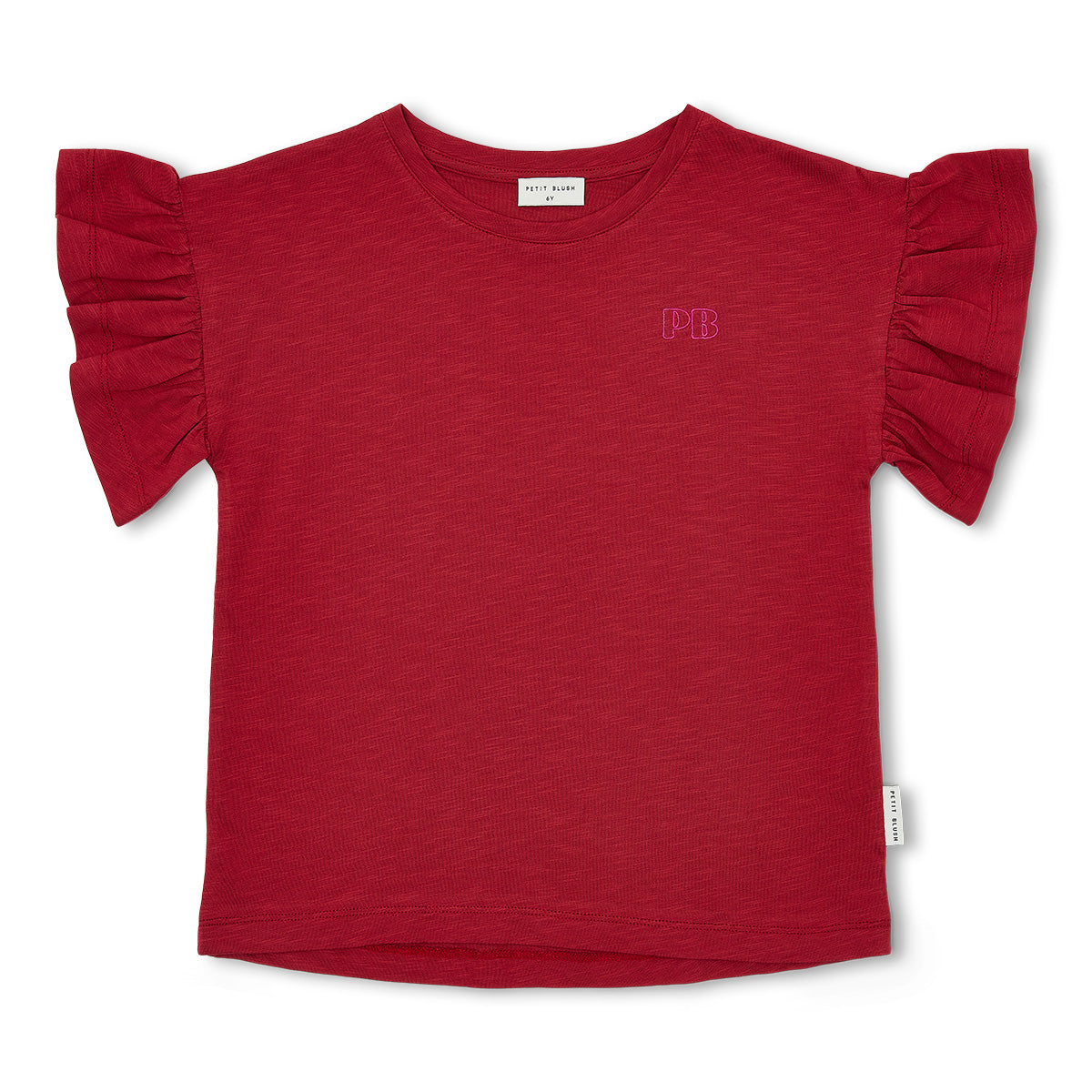 Bella Ruffle Tee | Garnet