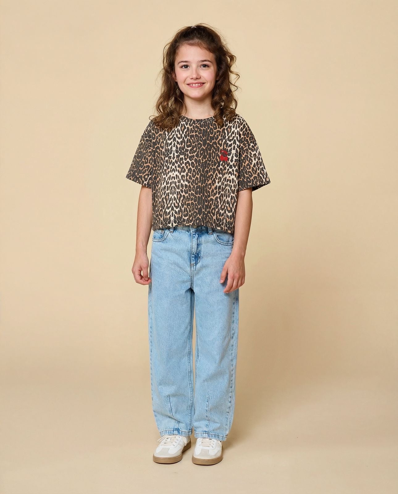 Boxy Fit T-Shirt | Leopard AOP – Petit Blush