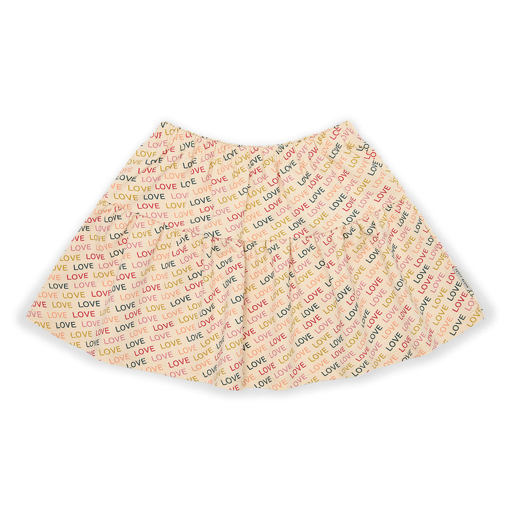 Ruffle Skirt | Love Text AOP