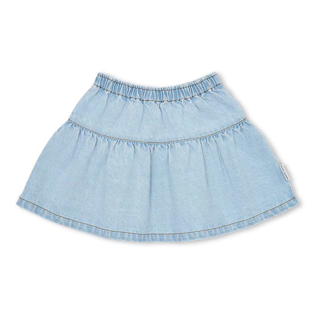 Jeans Ruffle Skirt  | Pale Light Blue
