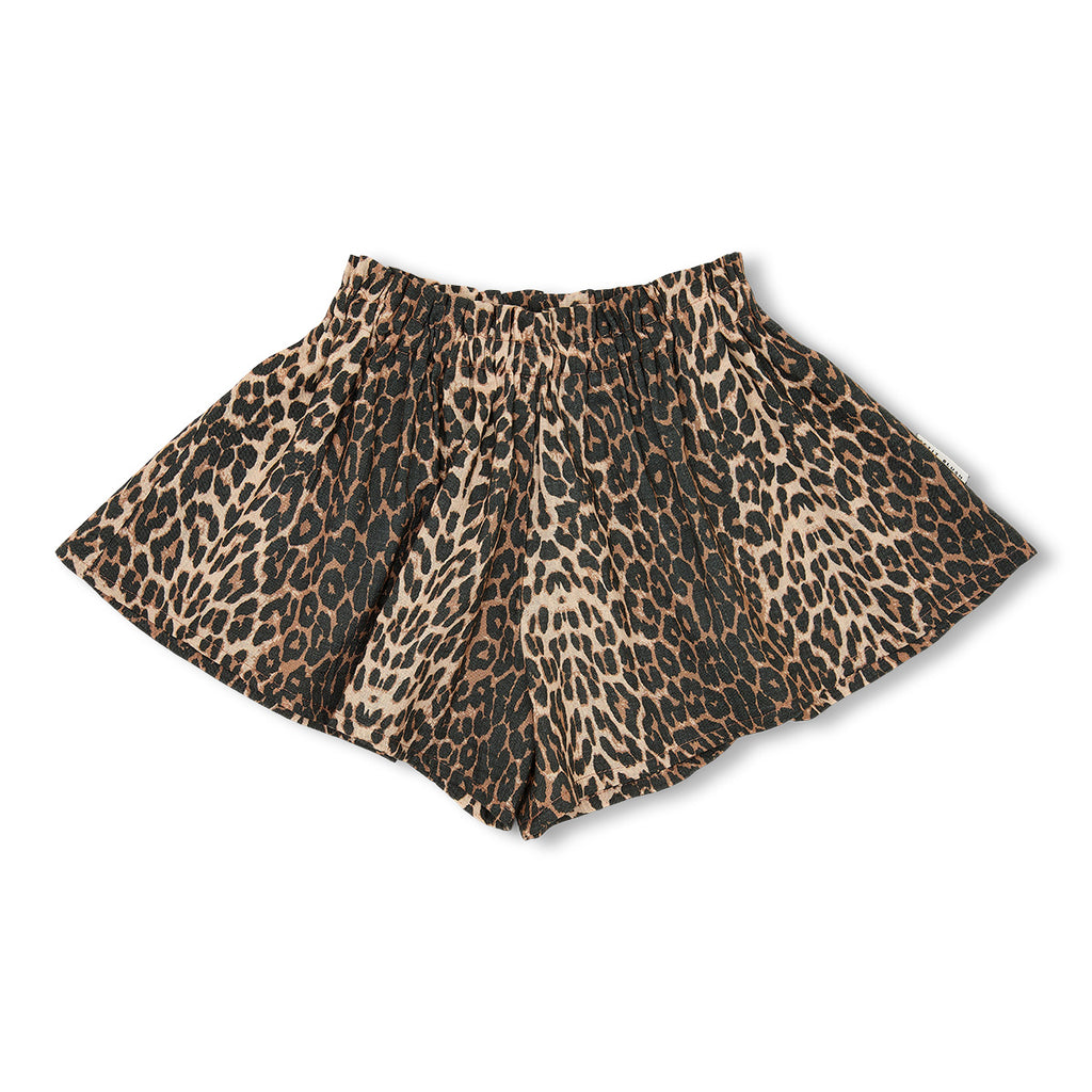 Ruffle Short | Leopard AOP