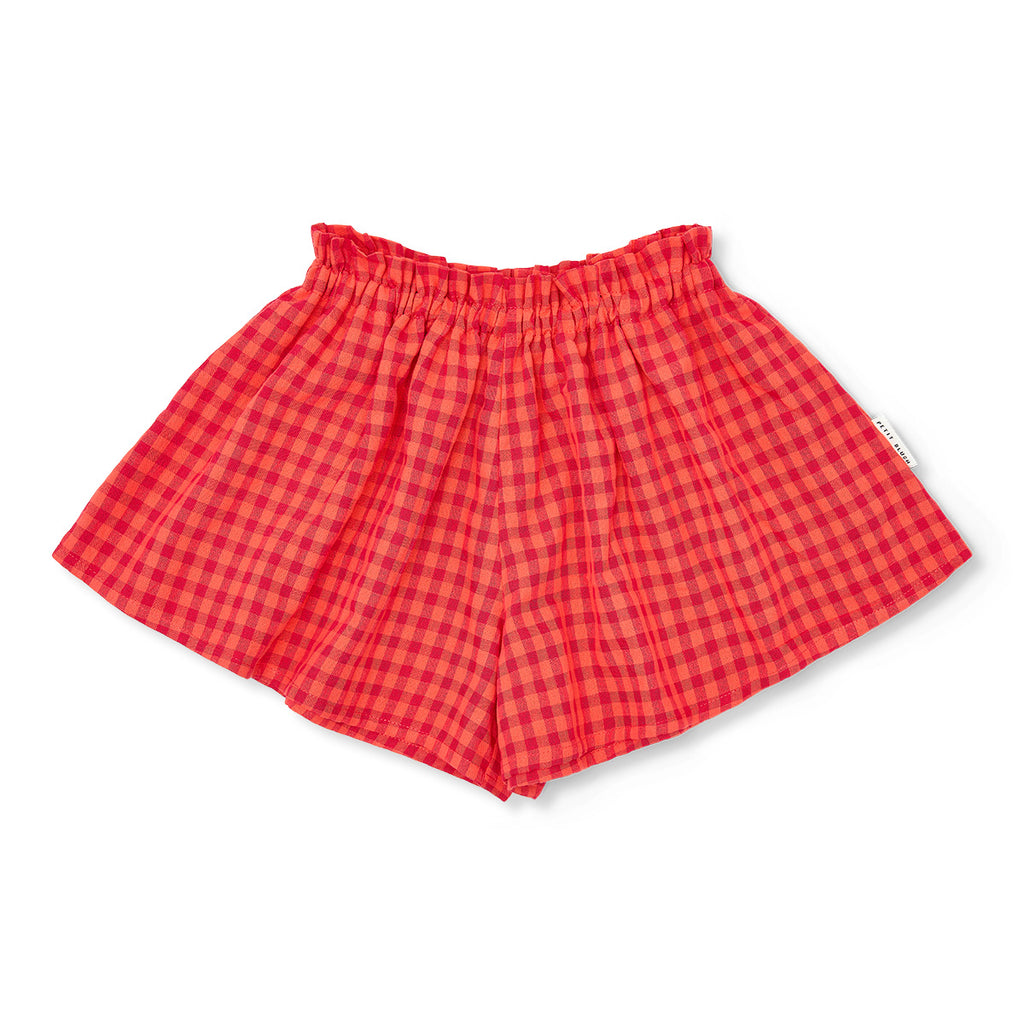 Ruffle Short | Check Red