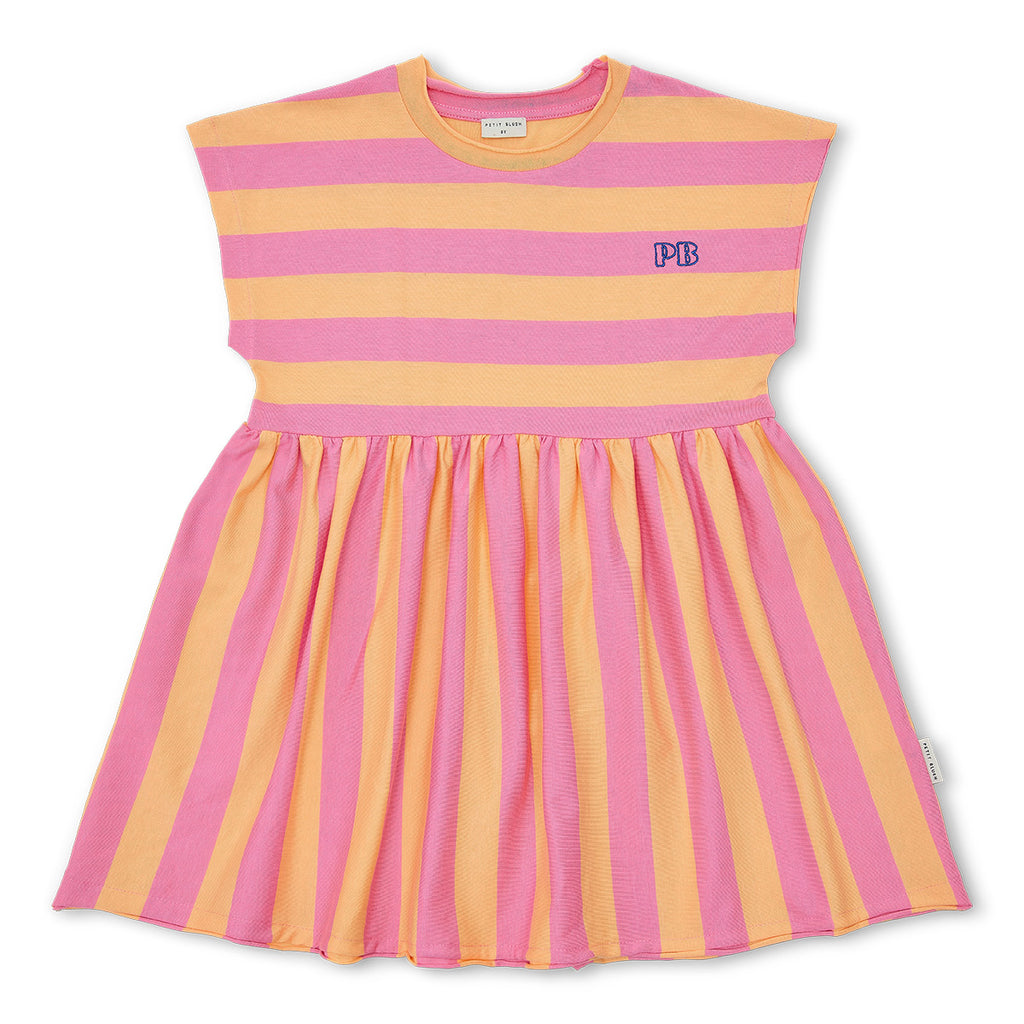 Stripe Dress | Cashmere Rose/Peach Cobbler