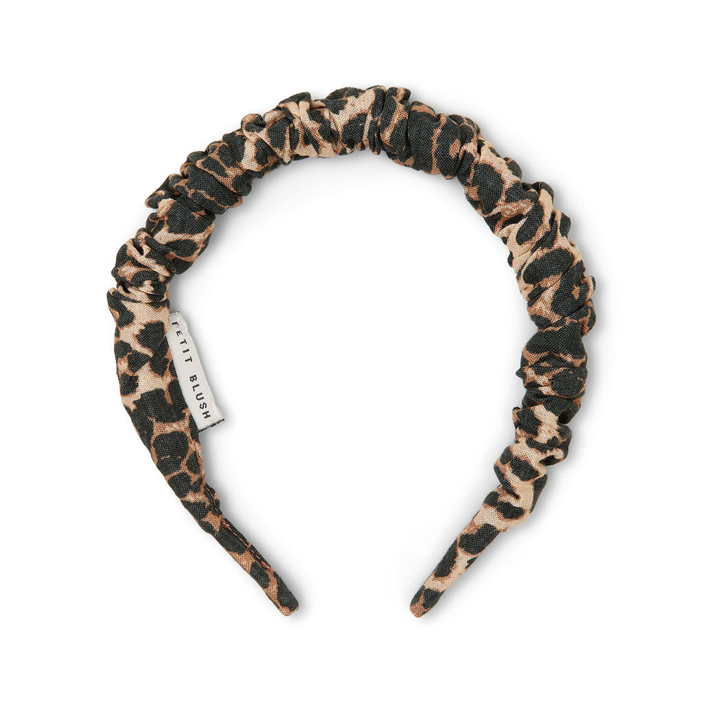 Smocked Headband | Leopard AOP
