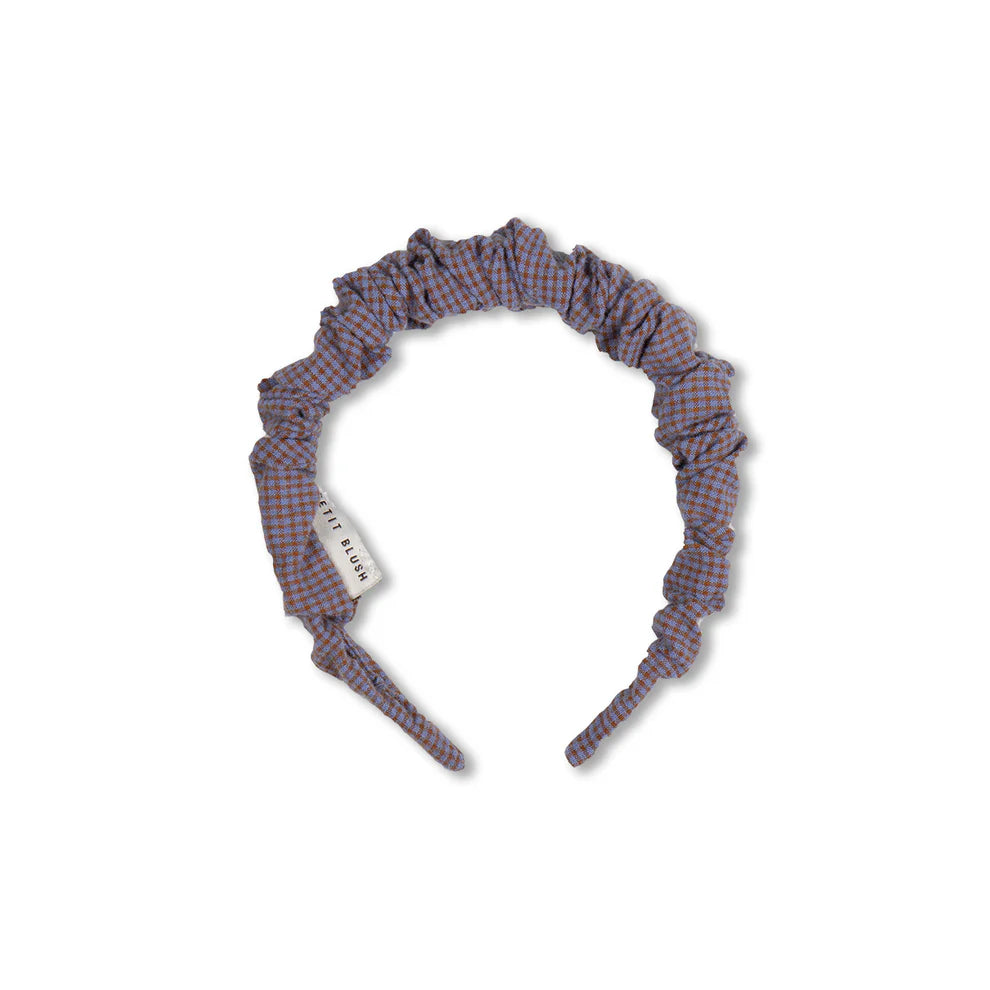 Smocked Headband | Blue Check