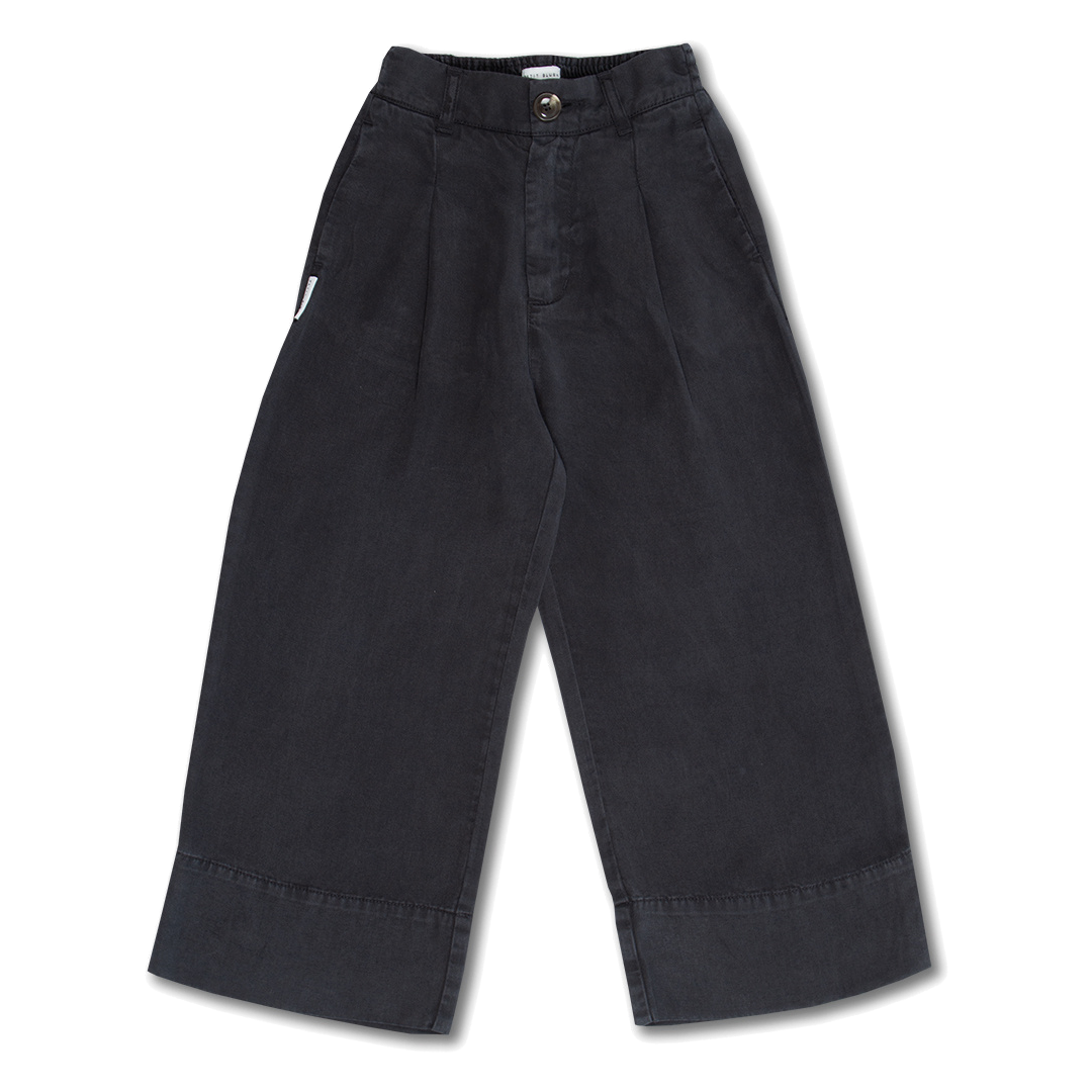 Wide Leg Pants | Washed Pirate Black
