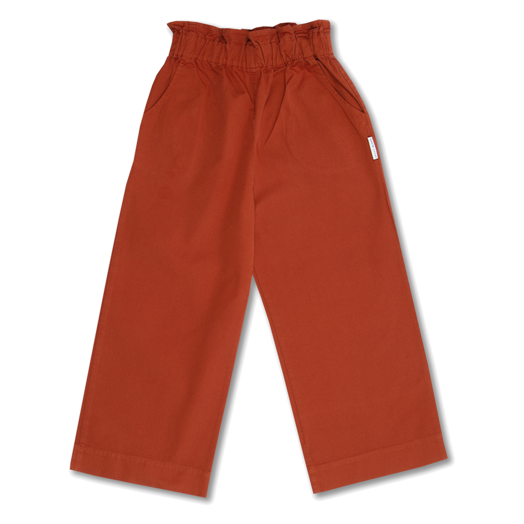 Wide Ruffle Pants | Bombay Brown