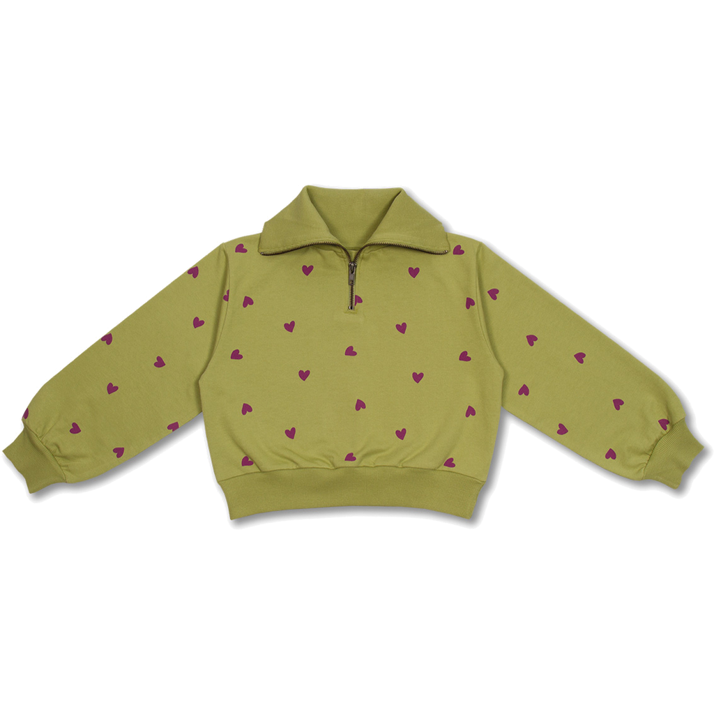Reißverschlusspullover | Herzen AOP
