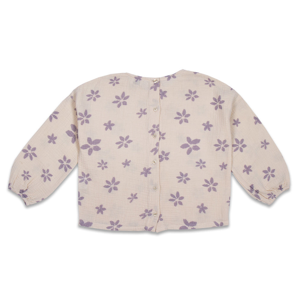 Abby Top | Flower Stars Purple AOP