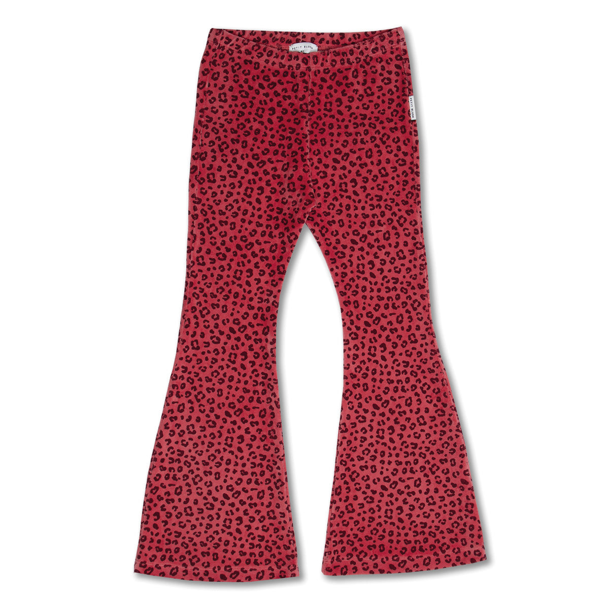 Bowie Flared Pants Velour | Red Leopard AOP