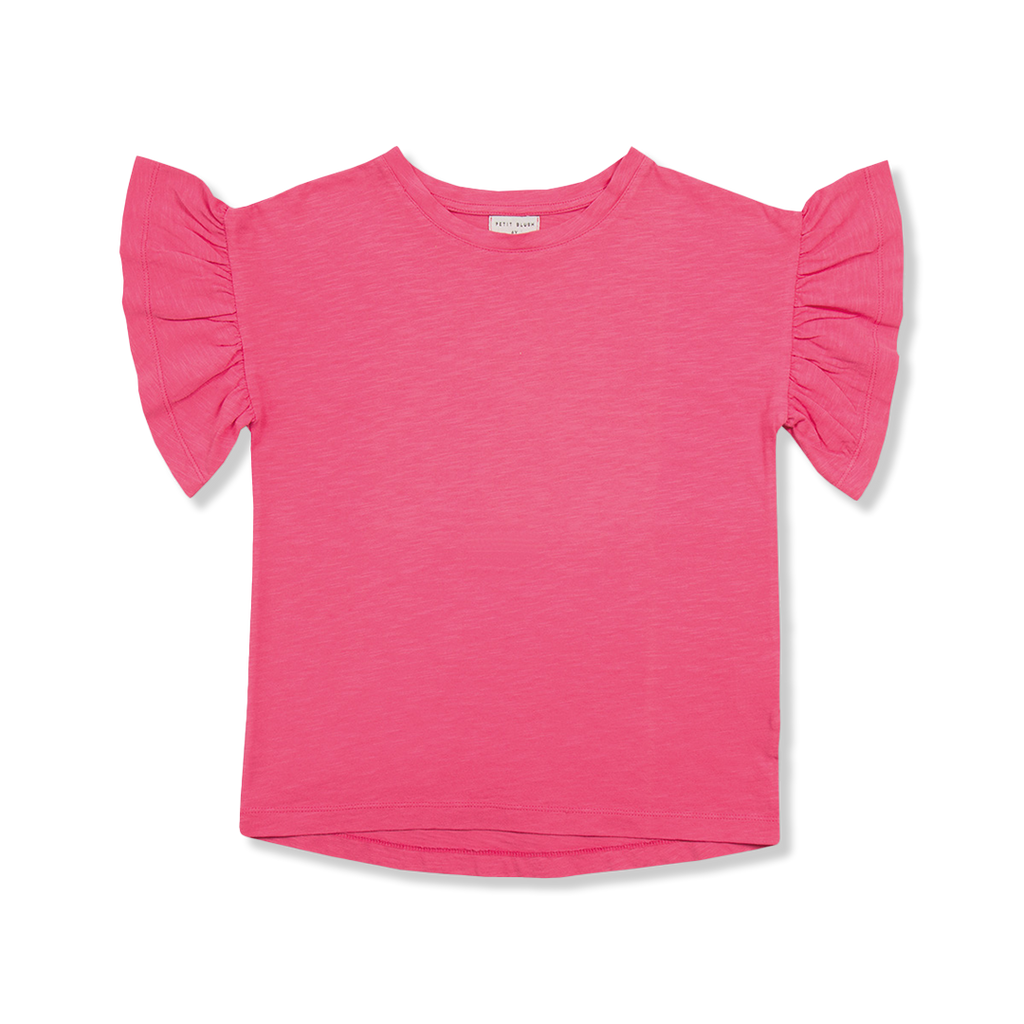 Bella Ruffle Tee | Hot Pink