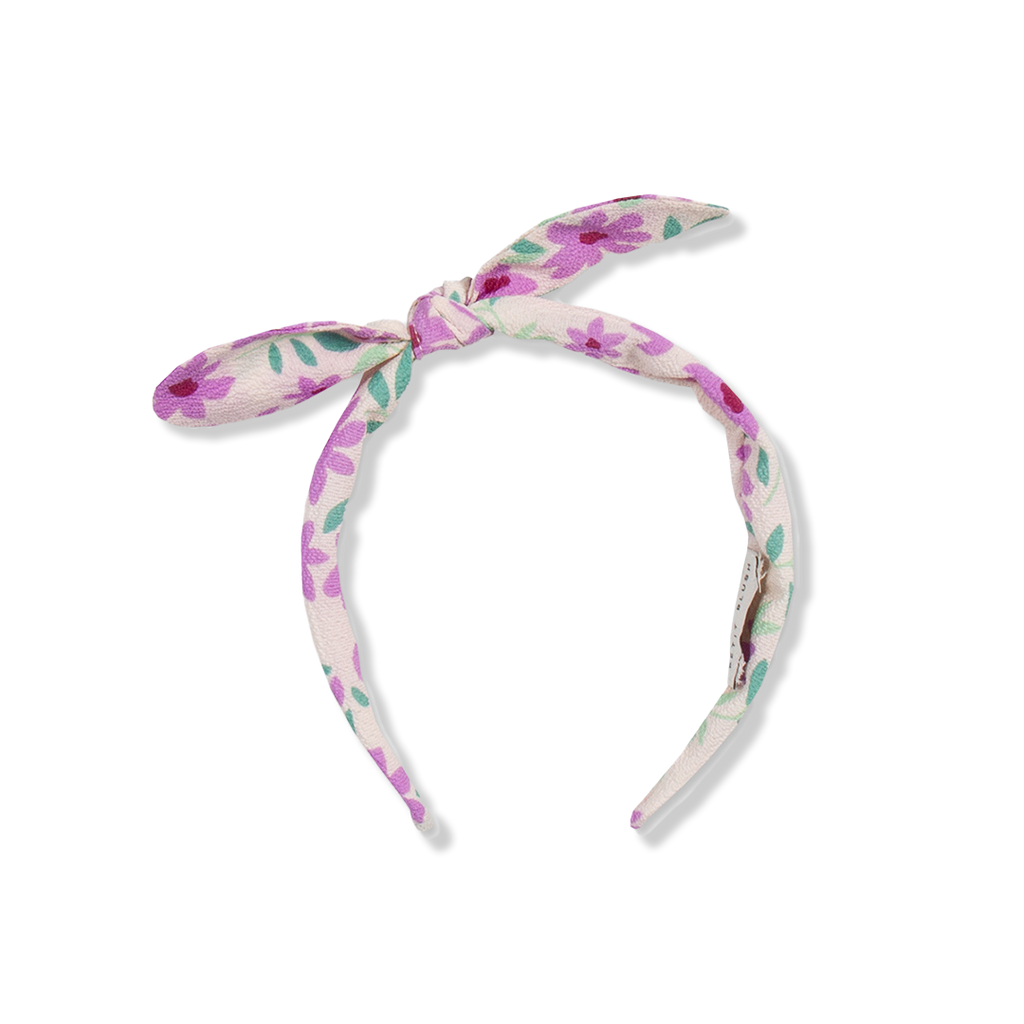 Bow Headband | Purple Flowers