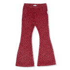 Bowie Flared Pants Velor | Red Leopard AOP