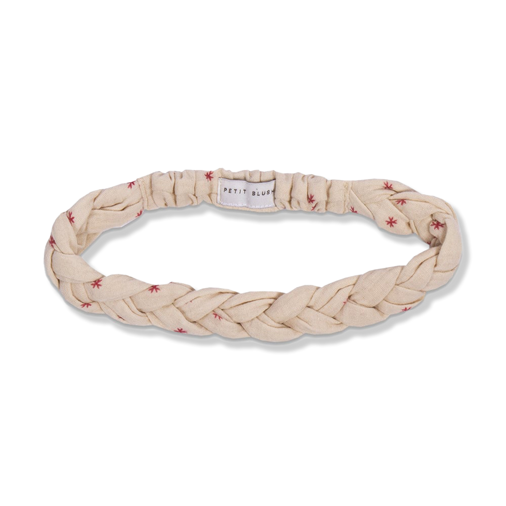 Geflochtenes Stirnband | Sterne Rot AOP