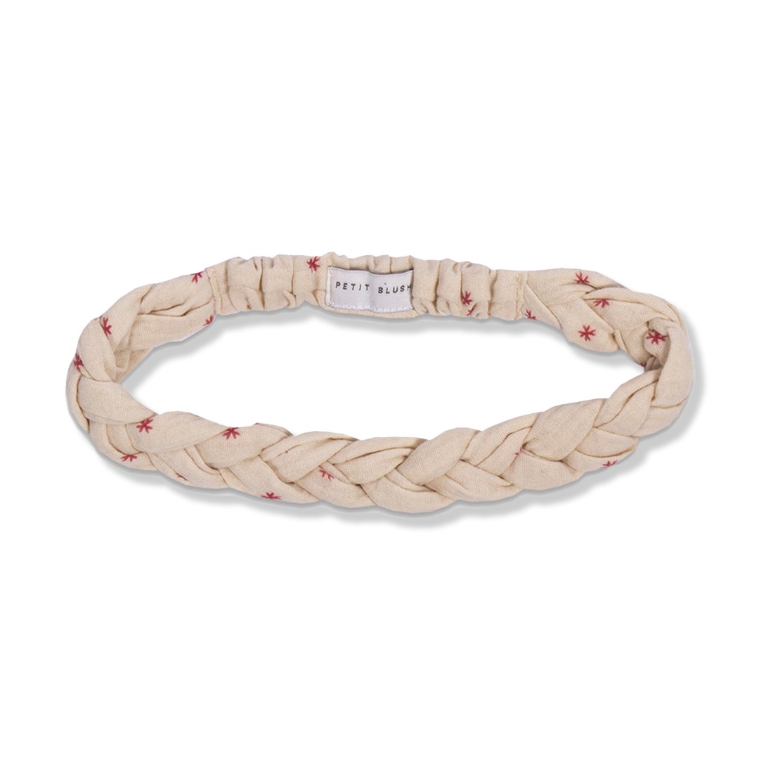 Geflochtenes Stirnband | Sterne Rot AOP