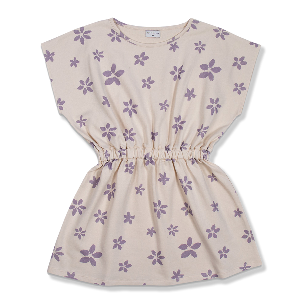 Kaftan-Kleid | Blumensterne Lila AOP