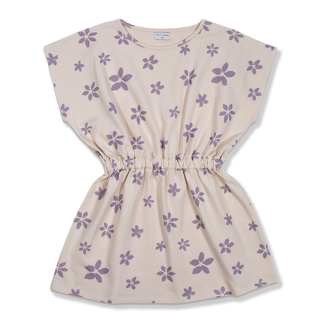 Kaftan-Kleid | Blumensterne Lila AOP