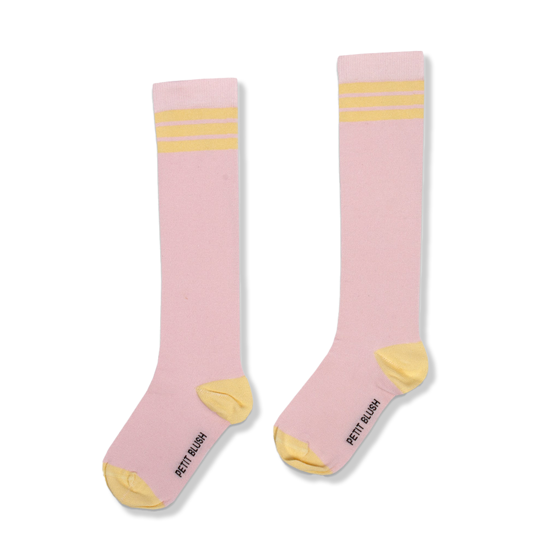 Knee Socks | Pink/Yellow Stripes 