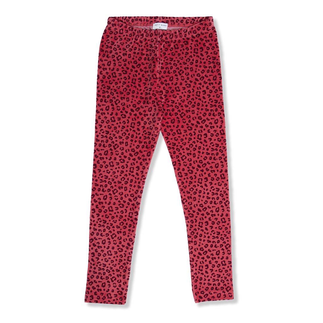 Lola Legging Velour | Red Leopard AOP