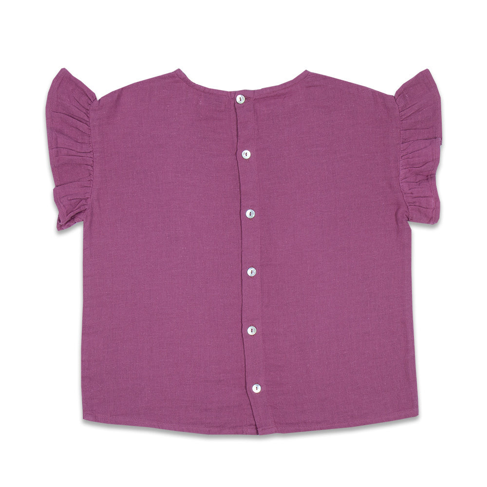 Loua Frill Blouse | Grape Nectar