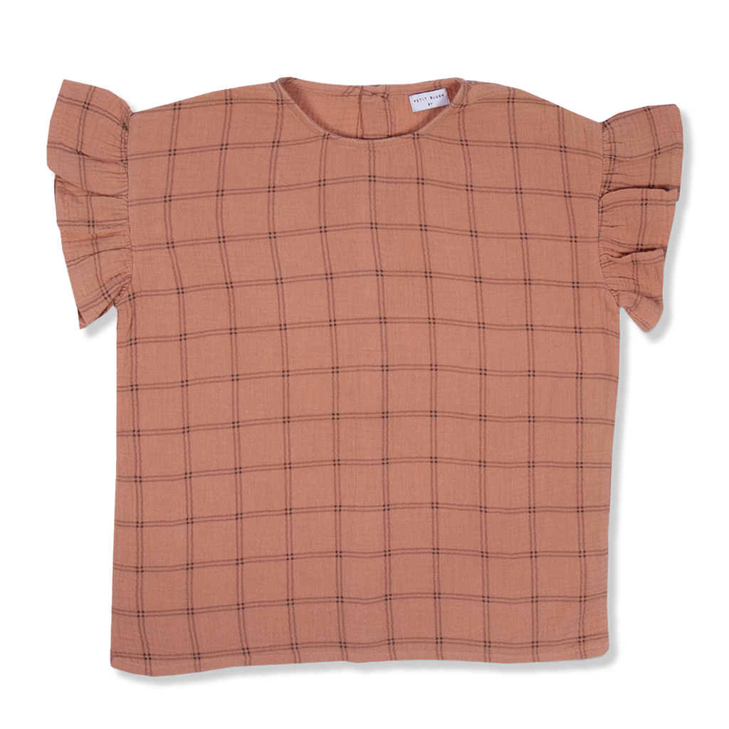 Loua Frill Blouse | Check Raven AOP